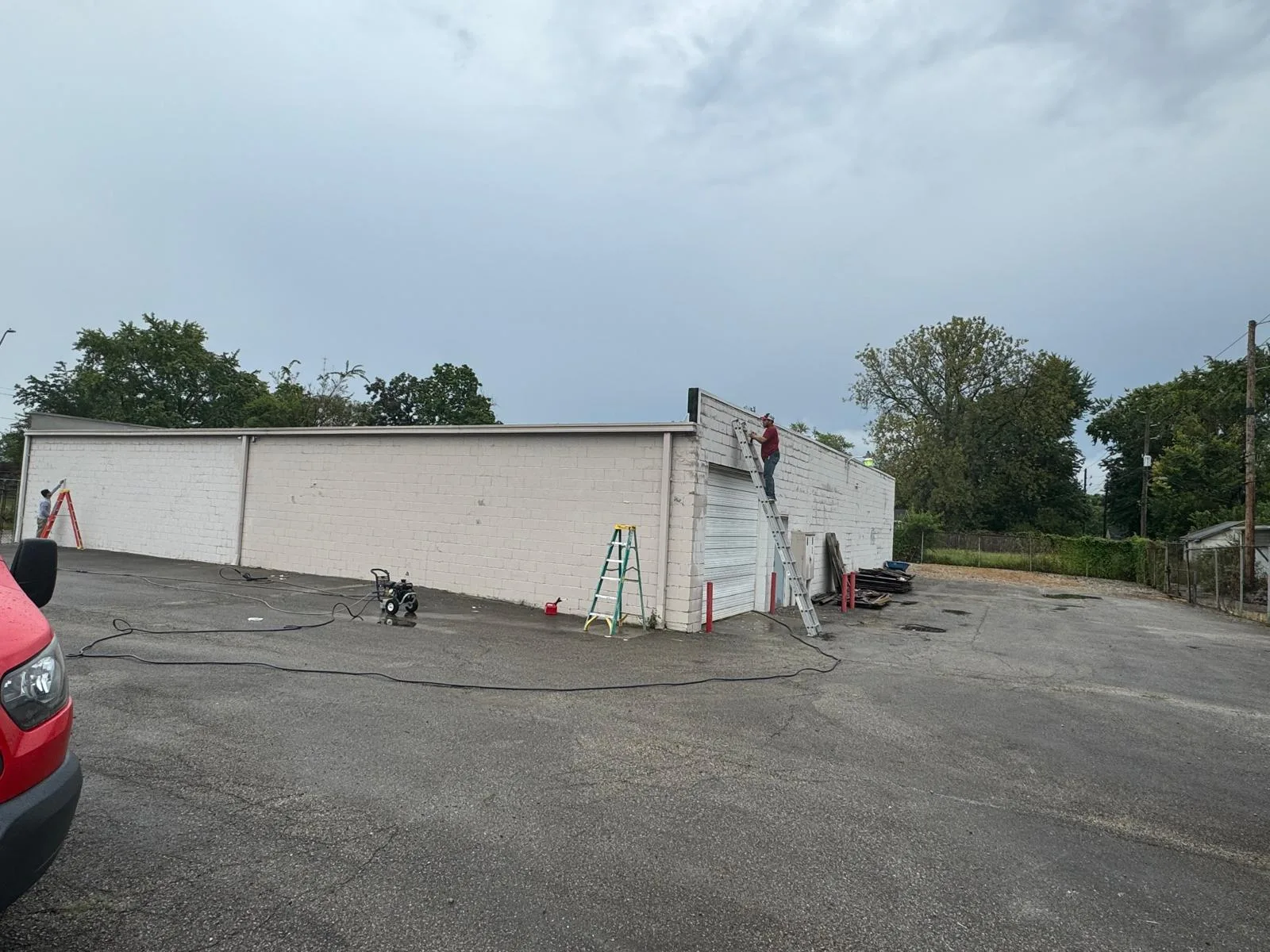 Commercial painting project before