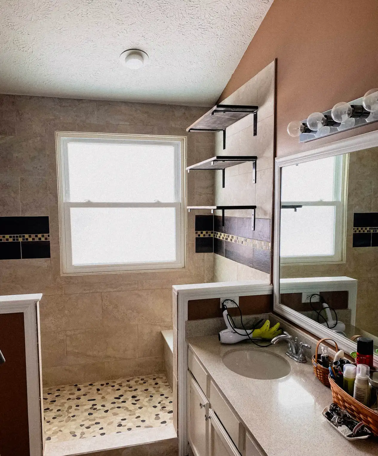 Warm Tile Bathroom Remodel
